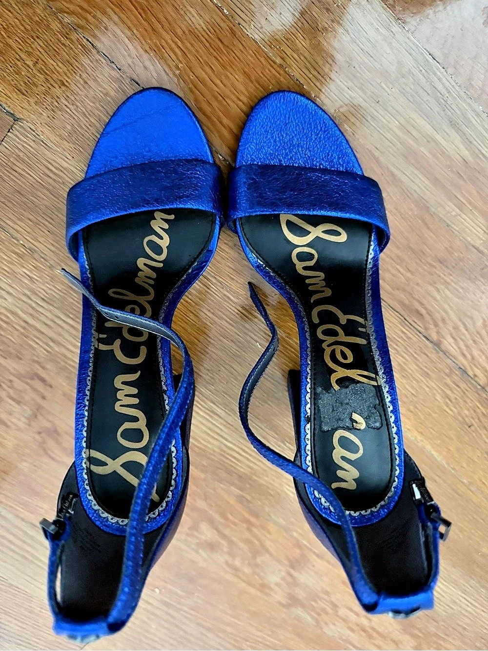 Sam Edelman Yaro Block Heel Sandal Blue Heels